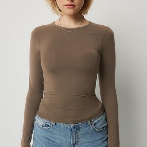 Women's Long Sleeve Top - Brown